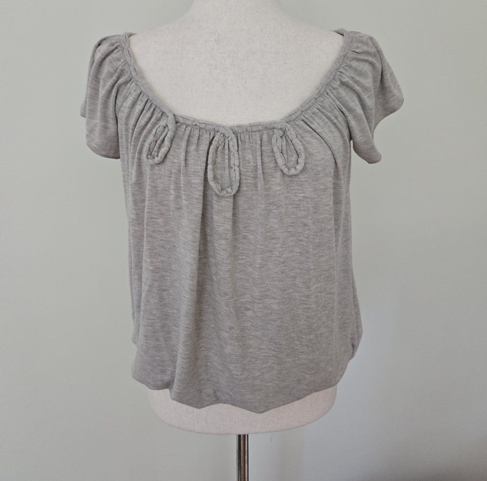Max Studio Gathered Scoop Neck Top